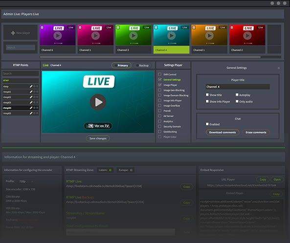 instant Video cloud plataforma de streaming. , servicio de video en vivo